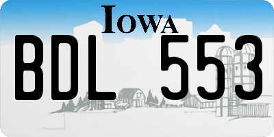 IA license plate BDL553