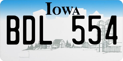 IA license plate BDL554