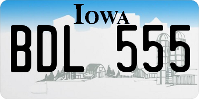 IA license plate BDL555