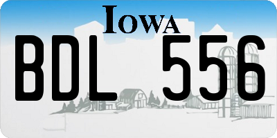 IA license plate BDL556