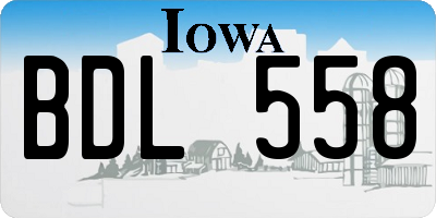 IA license plate BDL558