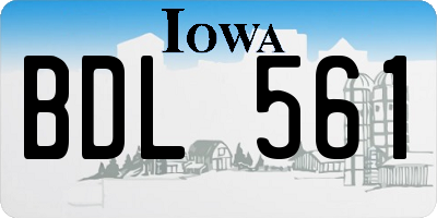 IA license plate BDL561