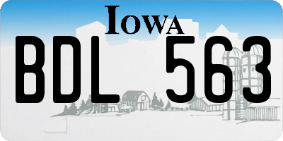 IA license plate BDL563