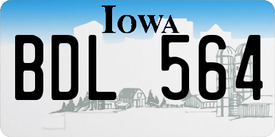 IA license plate BDL564