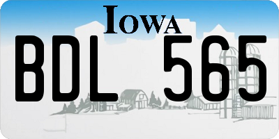 IA license plate BDL565