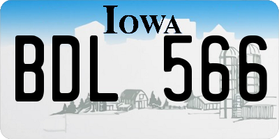 IA license plate BDL566