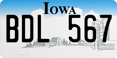 IA license plate BDL567