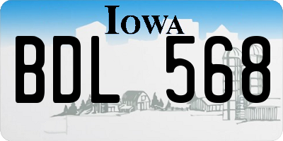 IA license plate BDL568