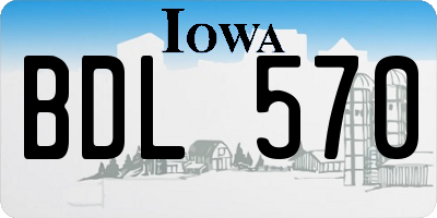 IA license plate BDL570
