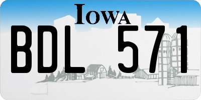 IA license plate BDL571