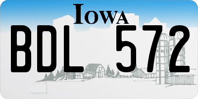 IA license plate BDL572