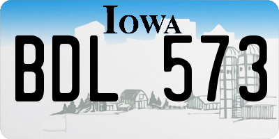 IA license plate BDL573