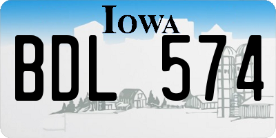IA license plate BDL574