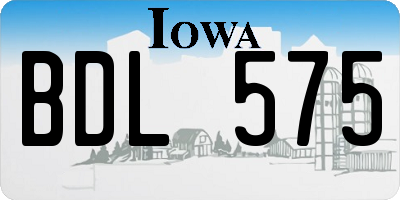 IA license plate BDL575