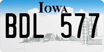 IA license plate BDL577