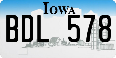 IA license plate BDL578