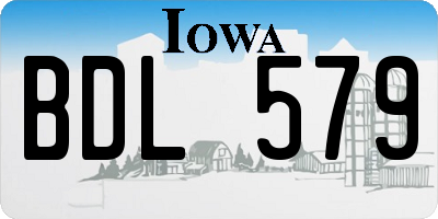 IA license plate BDL579