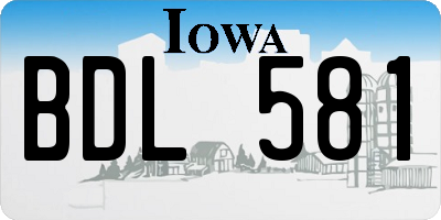 IA license plate BDL581