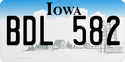 IA license plate BDL582