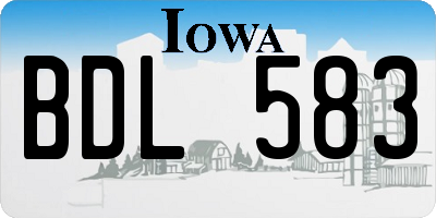 IA license plate BDL583