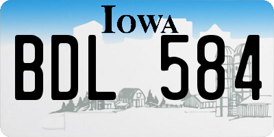 IA license plate BDL584
