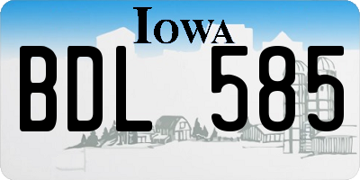 IA license plate BDL585