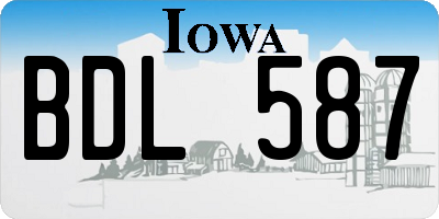 IA license plate BDL587