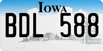 IA license plate BDL588