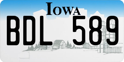 IA license plate BDL589