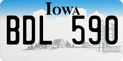 IA license plate BDL590