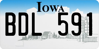 IA license plate BDL591