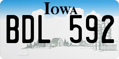 IA license plate BDL592