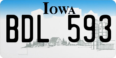 IA license plate BDL593