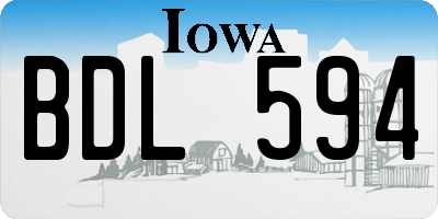 IA license plate BDL594