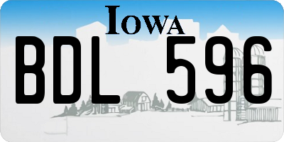 IA license plate BDL596