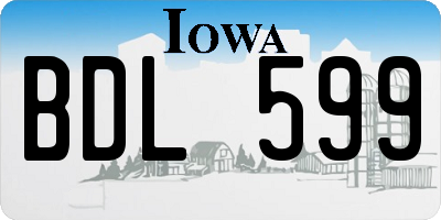 IA license plate BDL599