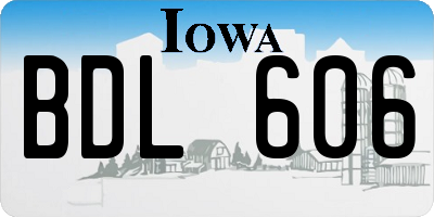 IA license plate BDL606