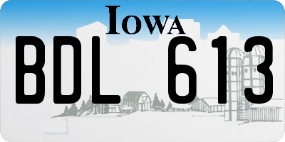 IA license plate BDL613