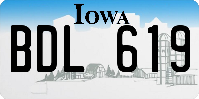 IA license plate BDL619