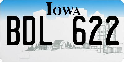IA license plate BDL622