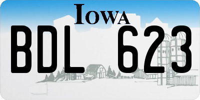 IA license plate BDL623