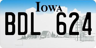 IA license plate BDL624