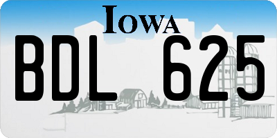 IA license plate BDL625