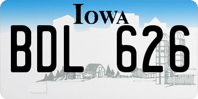 IA license plate BDL626
