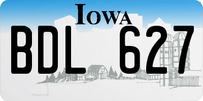 IA license plate BDL627
