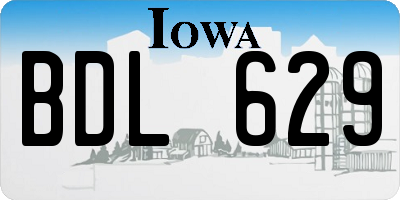IA license plate BDL629