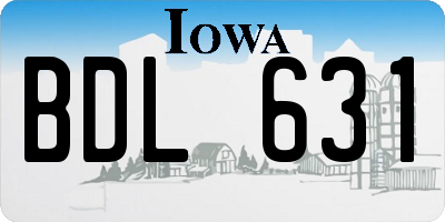 IA license plate BDL631