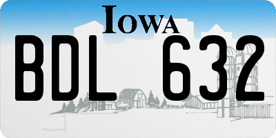 IA license plate BDL632