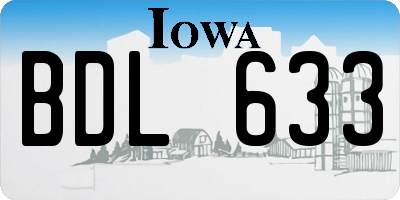 IA license plate BDL633