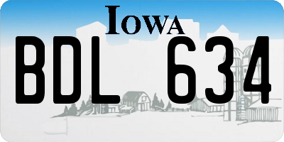 IA license plate BDL634